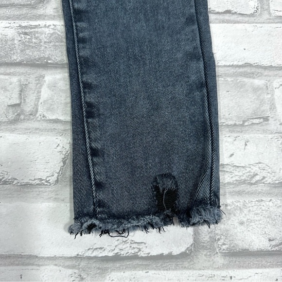 Old Navy Girls Black Denim 360 Stretch Raw Hem Ballerina Jeggings - Size 8 - Picture 5 of 12